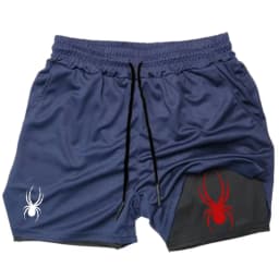 Summer for Men Shorts 2-in-1 Gym Breathable Running Jogging Casual Sportswear Quick Dry Fitness Double Layer Fashion Double Deck