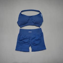 DFDK Women's Fashion 2 Piece Sports Set Lace Up Sports Bra Seamless Shorts Leggings Yoga Gym Fitness Running Tracksuit