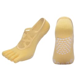 Professional Breathable Five Toe Pilates Socks Fitness Non-Slip Bandage Yoga Socks Women Backless Ballet Dance Workout Socks