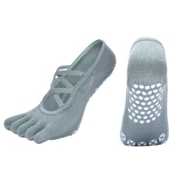Professional Breathable Five Toe Pilates Socks Fitness Non-Slip Bandage Yoga Socks Women Backless Ballet Dance Workout Socks