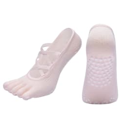 Professional Breathable Five Toe Pilates Socks Fitness Non-Slip Bandage Yoga Socks Women Backless Ballet Dance Workout Socks