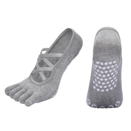 Professional Breathable Five Toe Pilates Socks Fitness Non-Slip Bandage Yoga Socks Women Backless Ballet Dance Workout Socks