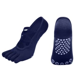 Professional Breathable Five Toe Pilates Socks Fitness Non-Slip Bandage Yoga Socks Women Backless Ballet Dance Workout Socks