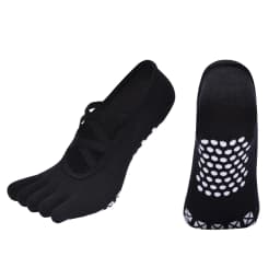 Professional Breathable Five Toe Pilates Socks Fitness Non-Slip Bandage Yoga Socks Women Backless Ballet Dance Workout Socks