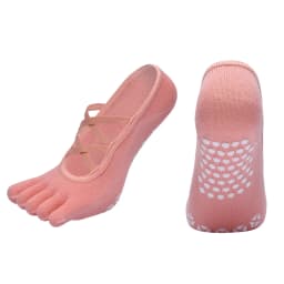 Professional Breathable Five Toe Pilates Socks Fitness Non-Slip Bandage Yoga Socks Women Backless Ballet Dance Workout Socks