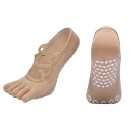 Professional Breathable Five Toe Pilates Socks Fitness Non-Slip Bandage Yoga Socks Women Backless Ballet Dance Workout Socks
