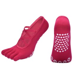 Professional Breathable Five Toe Pilates Socks Fitness Non-Slip Bandage Yoga Socks Women Backless Ballet Dance Workout Socks