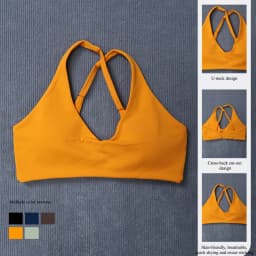 Ctenkevet Women's Summer Quick-Dry Crop Top, Sleeveless Backless Sports Bra & Gym Vest for Outdoor Running & Fitness