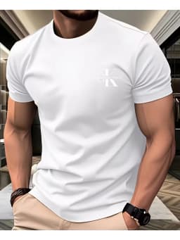 2026 Summer Men's Fashion Casual Streetwear Sport Sweat-Wicking Breathable Printed Crew Neck Short Sleeve T-Shirt