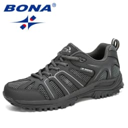 BONA New Arrival Mesh Running Shoes Men Trendy Sneaker Non-Slip Wear-Resistant Outdoor Walking Men Sport Shoes Comfortable