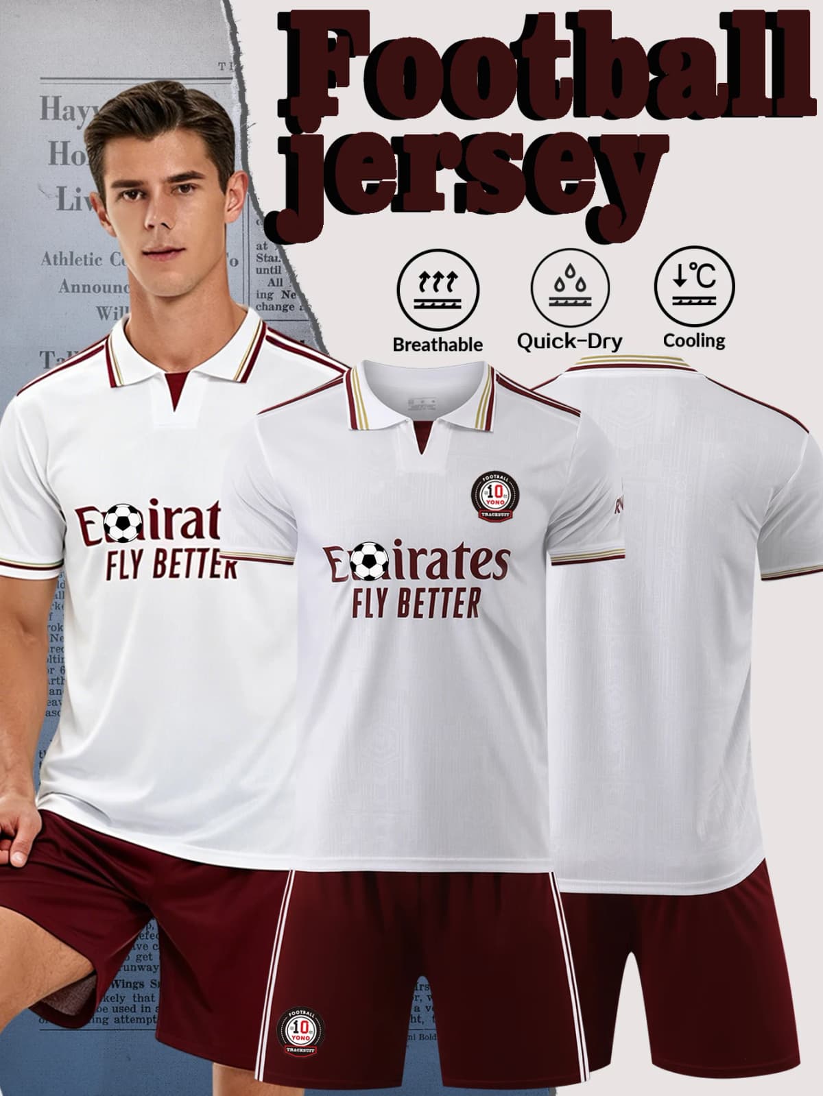 High-quality Breathable T-Shirt and Shorts Football Set