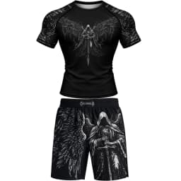 No Gi Bjj Rash Guard MMA T-shirt+Short Sets Jiu Jitsu Rashguard For Men Grappling Muay Thai Training Boxing Jereys Sportswear