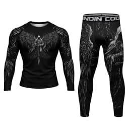 No Gi Bjj Rash Guard MMA T-shirt+Short Sets Jiu Jitsu Rashguard For Men Grappling Muay Thai Training Boxing Jereys Sportswear