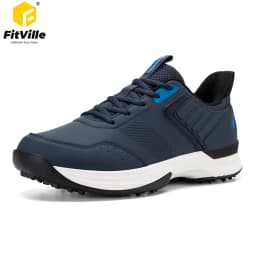 Fitville Professional Men's Golf Shoes Extra Wide Toe Casual Golfer Sneakers Cushioned Water Resistant Sport Shoes for Men