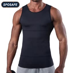 Men's Compression Tank Top Vest, Slimming Body Shaper Undershirt, Abs Abdomen Chest Control Workout Shapewear for Daily Fitness