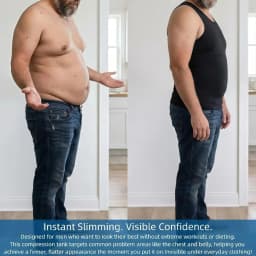 Men's Compression Tank Top Vest, Slimming Body Shaper Undershirt, Abs Abdomen Chest Control Workout Shapewear for Daily Fitness