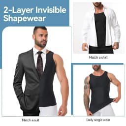 Men's Compression Tank Top Vest, Slimming Body Shaper Undershirt, Abs Abdomen Chest Control Workout Shapewear for Daily Fitness