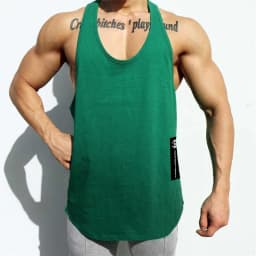 Mens Quick Dry Mesh Printed Loose Tank Tops, Y-Back Breathable Gym Vest, Polyester Fitness Bodybuilding Sleeveless Shirts