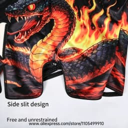 Muay Thai Shorts Men Women Youth Satin Boxing Trunks with Fire Snake Print Thai Letter Embroidery Elastic Waist Kickboxing Pants