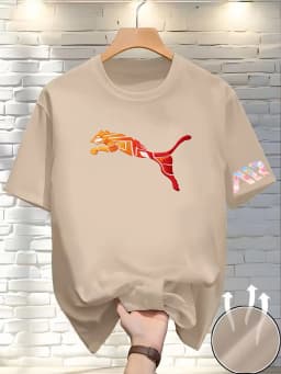 Summer Trend Men's T-shirt Top Casual Loose Fit Crewneck T-shirt Pattern Printed Round Neck Short Sleeved Homme Vêtement