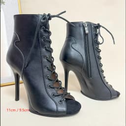 9.5cm & 11cm Platform Dance Heels In Stock PU Leather Stable Latin Ballroom Dance Shoes Rubber Sole Indoor Outdoor Dance Heels