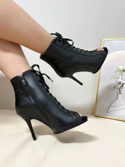 9.5cm & 11cm Platform Dance Heels In Stock PU Leather Stable Latin Ballroom Dance Shoes Rubber Sole Indoor Outdoor Dance Heels