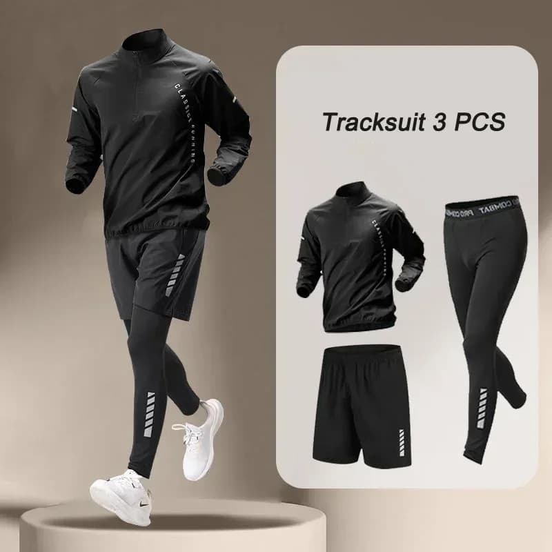 1-3 outdoor men's lightweight quick drying jacket set, fitness running set, sports jogging pants, exercise equipment
