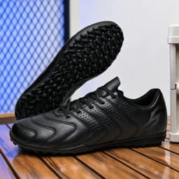 Unisex Adult TF Soccer Shoes PU Breathable Woven Fabric Rubber Dense Stud Anti-slip Wear-resistant Artificial Turf Daily Trainin