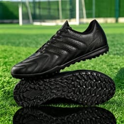 Unisex Adult TF Soccer Shoes PU Breathable Woven Fabric Rubber Dense Stud Anti-slip Wear-resistant Artificial Turf Daily Trainin