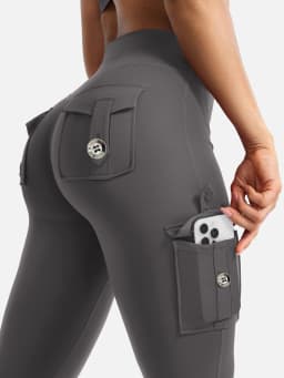 Essential Women's Fitness Pants: High-Waisted Flared Workout Pants with Pockets, Shaping and Tummy-Control Fitness Pants.