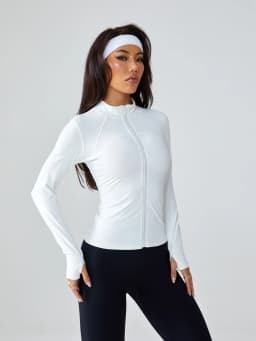 Women's Long-Sleeve Fitted Athletic Jacket for Spring & Fall - Ideal for Running, Gym Workouts & Yoga