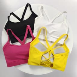 Women's Crisscross Racerback Sports Bra - Built-in Cups, High Support, Moisture-Wicking for Yoga Pilates Fitness Training