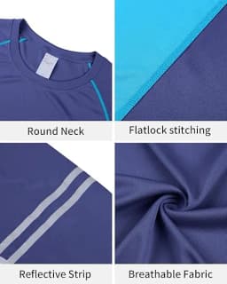 Anfilia Mens UPF 50+ Long Sleeve Rash Vest Quick Dry Rash Guards Surfing Swim Shirt