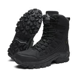 Men Mountaineering Shoes Outdoor Non-slip Tactical Boot Desert Boot Breathable Leather Upper High Top Field Training Safety Shoe