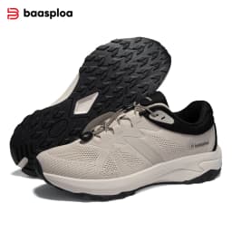 Baasploa Men Hiking Shoes Non-Slip Wear Resistant Outdoor Climbing Walking Shoes for Men Comfort Inner Cotton Outdoor Sneakers