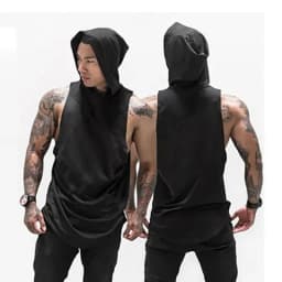 Bodybuilding Cotton Vest HoodiesTank Tops Men Gym  Sleeveless Shirt Fitness Mens Workout Clothing