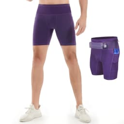 Mens Womens Mul-Pockets Compression Marathon Running Shorts Exercise Training Jogging Cycling Fitness Tights Shorts Quick Drying