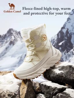 GOLDEN CAMEL Outdoor Snow Boots for Woman Winter Plus Velvet Warm Waterproof Non-slip Hiking Boots 2026 New Fashion Cotton Shoes