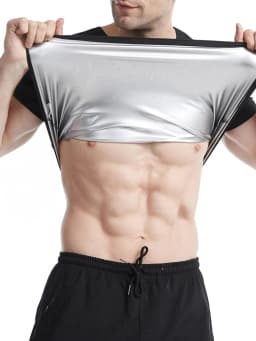 1pcs Sauna Sweat Suit Shapewear Top Short Sleeves Men Performance T-Shirt Comfortable Workout Tee Men's Body