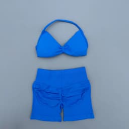 2 Pieces Yoga Gym Set Women Seamless Strappy Yoga Bra High Waist Workout Scrunch Shorts Sports Set Fitness Clothes Sportswear