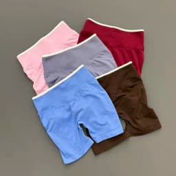 Women High Waist Yoga Shorts Contrast Trim Tummy Control Butt Lifting Workout Biker Shorts Fitness Gym Running Sports Shorts