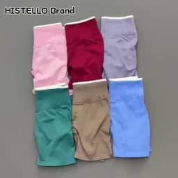 Women High Waist Yoga Shorts Contrast Trim Tummy Control Butt Lifting Workout Biker Shorts Fitness Gym Running Sports Shorts