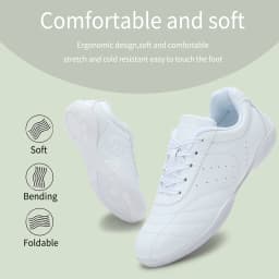 White Cheer Shoes For Girls Women Breathable Cheerleading Dance Shoes Comfortable Aerobics Sports Sneakers 2555