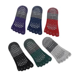 Women Breathable Yoga Socks Silicone Non Slip Five Finger Pilates Socks Cotton Backless Ladies Fitness Dance Ballet Sports Socks
