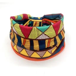 Ladies Wide Elastic Hairband with African Print Knot Sports Yoga Headband Women's Hair Accessory