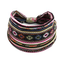 Ladies Wide Elastic Hairband with African Print Knot Sports Yoga Headband Women's Hair Accessory