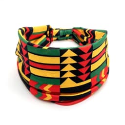 Ladies Wide Elastic Hairband with African Print Knot Sports Yoga Headband Women's Hair Accessory
