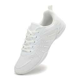 2411 Girls White Cheerleading Sneakers Mesh Upper Breathable Aerobics Shoes Non‑slip Soft Sole Youth Women Dancing Sports Shoes