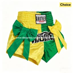 Thai Boxing Shorts Black White Fight Kickboxing Shorts Men Women Kids Muay Thai Boxing Shorts Bow Ribbons Gym MMA Training Pants
