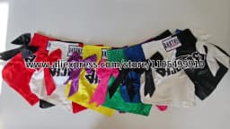 Thai Boxing Shorts Black White Fight Kickboxing Shorts Men Women Kids Muay Thai Boxing Shorts Bow Ribbons Gym MMA Training Pants